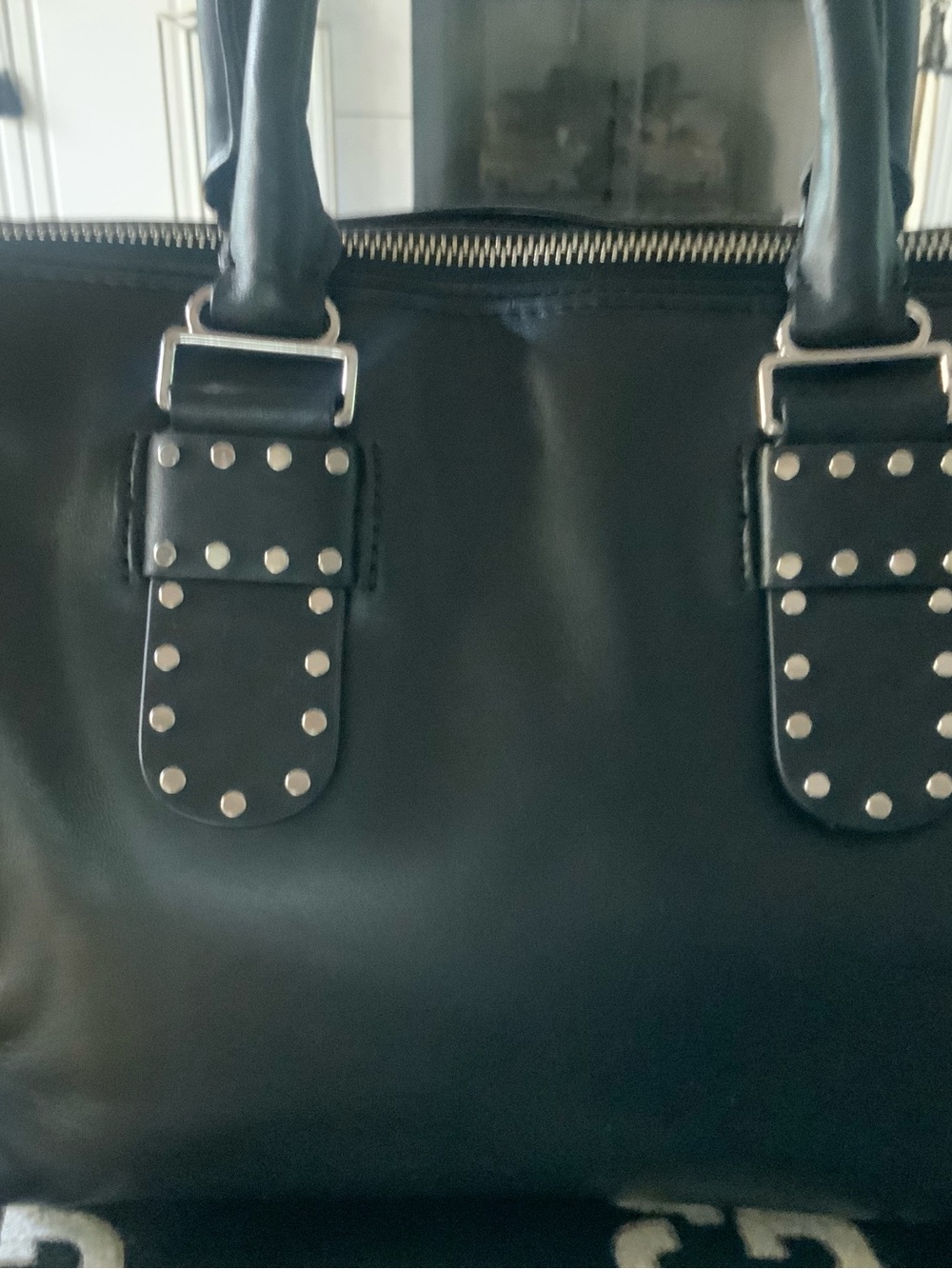 Rebecca Minkoff Black Studded Leather Satchel - Picture 5 of 7